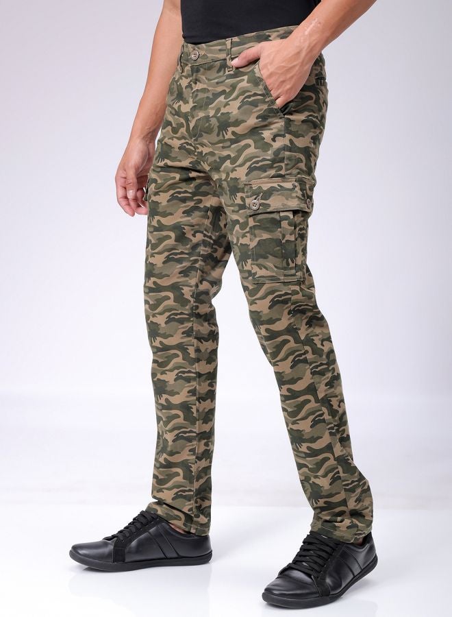 The Indian Garage Co Men Slim Fit Camouflage Mid-Rise Cargos - Image 4