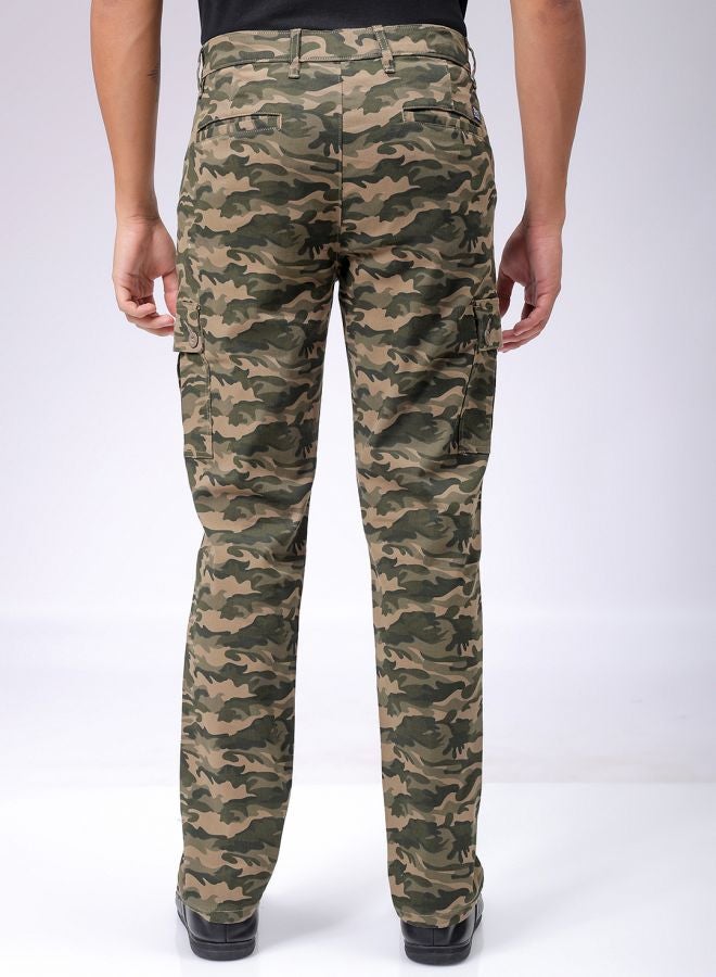 The Indian Garage Co Men Slim Fit Camouflage Mid-Rise Cargos - Image 2