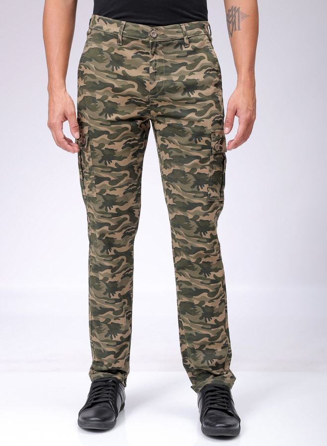 The Indian Garage Co Men Slim Fit Camouflage Mid-Rise Cargos - Image 1