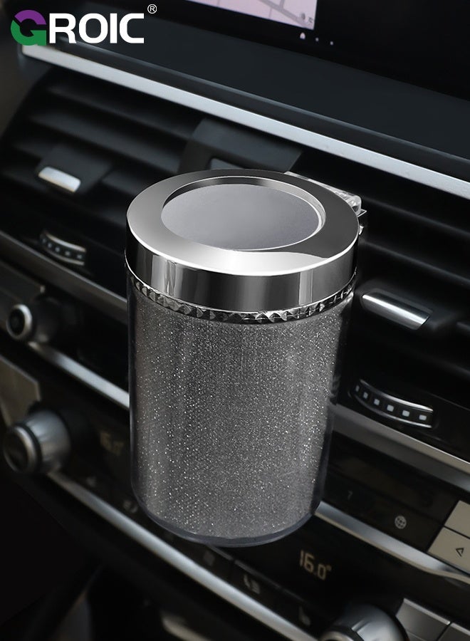 GROIC Car Ashtray, Dual-Use Hanging and Cup Holder Colorful Ashtray, Windproof Odor-Proof Vehicle Interior Accessory with Anti-Spill Design, Car Ashtray with LED  Lid, Mini Metal Bin, Small Garbage Can - Image 4