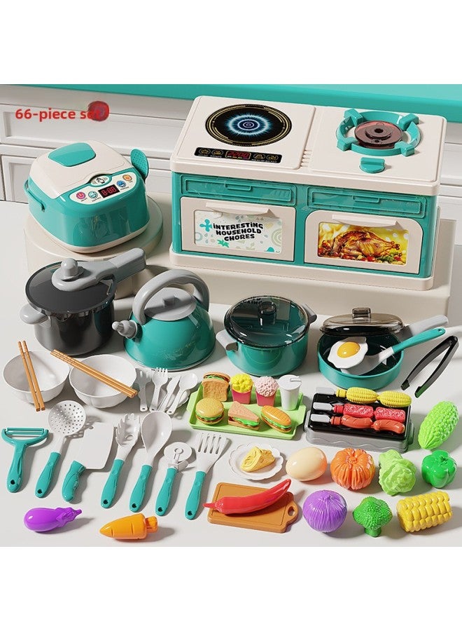 Children's Cross-Border Special Supply Of Children's Play House Kitchen Toy Set For Girls To Simulate Cooking, Frying And Cutting Fruits For Men And Women