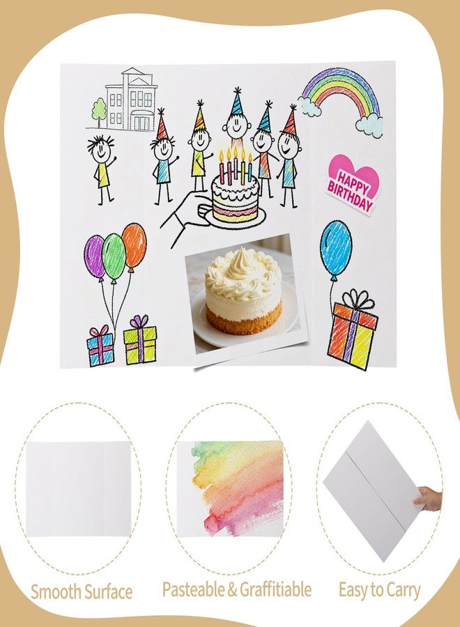 CRUGLA Trifold Poster Board - 5 Pack, 21 x 14 White Corrugated Presentation Display Boards for Science Fairs, School Projects, Exhibitions, and Office Presentations - Image 3