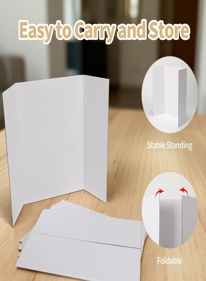 CRUGLA Trifold Poster Board - 5 Pack, 21 x 14 White Corrugated Presentation Display Boards for Science Fairs, School Projects, Exhibitions, and Office Presentations - Image 4