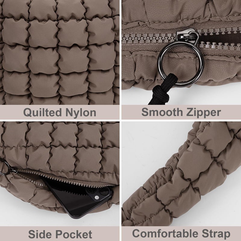 Juoxeepy Quilted Tote Bag Large Quilted Carryall Puffer Shoulder Bag Lightweight Puffy Padding Hobo Bags Puffy Bags - Image 5