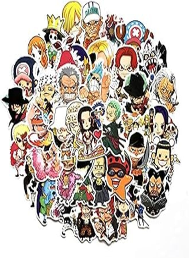 60Pcs Random Mixed Laptop Waterproof Stickers Pack Car Stickers Motorcycle Bicycle Luggage One Piece Cartoon Decal Graffiti Patches Skateboard Stickers for Laptop Random Sticker Pack 