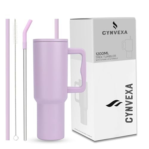 CYNVEXA Tumbler with lid and Straw 1200ML Cup Stainless Steel Vacuum Insulated Tumbler for Water, Iced Tea or Coffee 1.2L Office Gym Travelling (40 - Oz - Lavender Mist) - Image 1