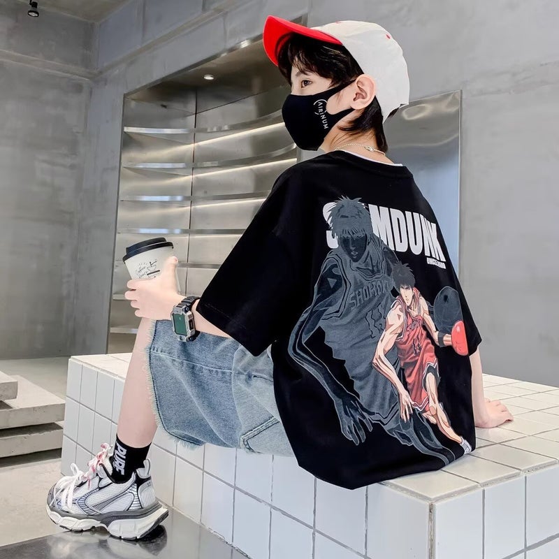 Boys' Summer Suit 2025 Korean Style New Short-Sleeved T-Shirt For Boys - Image 5