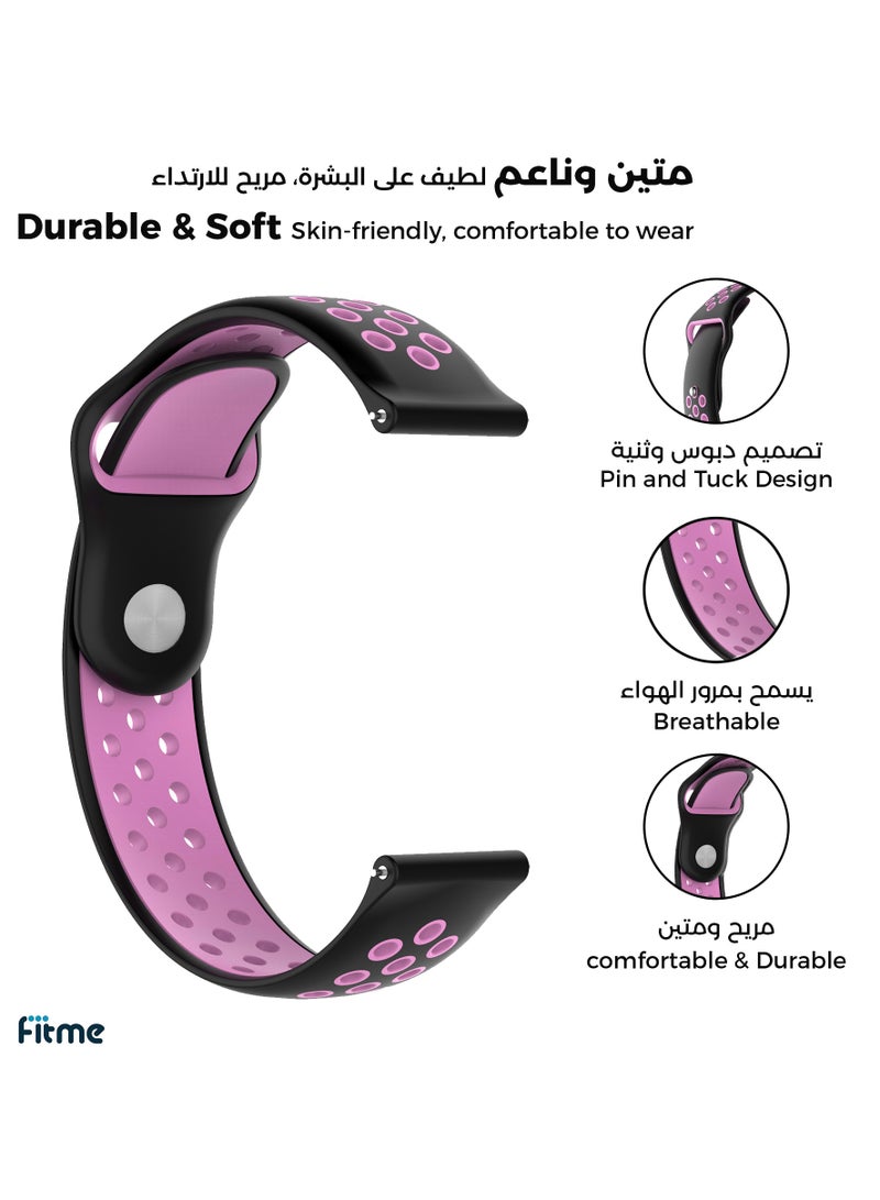 FITME Sport Silicone Band For Huawei Watch GT (46mm) / Watch GT 2e (46mm) / GT 2 / GT 2 Pro / GT 3 / GT 3 Pro (46mm) / GT Runner / GT 4 (46mm) / GT5 (46mm) \ GT5 pro (46mm) - (22 mm)  - Image 2