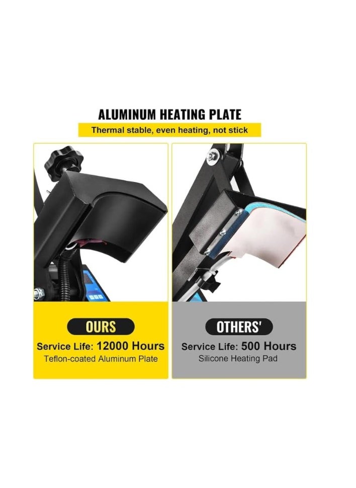 Kalon - Cap Heat Press Machine, sublimation caps prints caps igital Lcd Display Cap  Printing Machine Digital LCD Timer and Temperature Control (600W) - Image 1