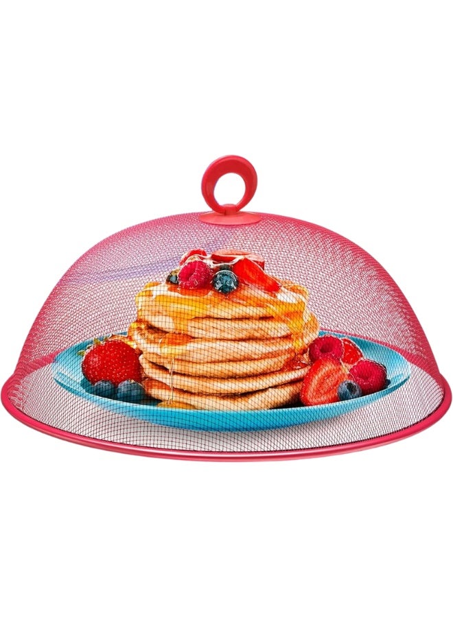 غطاء طعام دائري، 30 سم، غطاء طعام بشاشة شبكية معدنية، أغطية طعام نزهة خارجية قابلة لإعادة الاستخدام، شبكة غطاء طعام تمنع الذباب والحشرات والبعوض (قطعتان) - Image 2