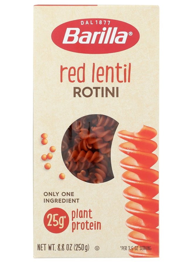 Red Lentil Rotini Pasta, 8.8 oz - Vegan, Gluten Free, Non GMO & Kosher - Made with Plant Based Protein