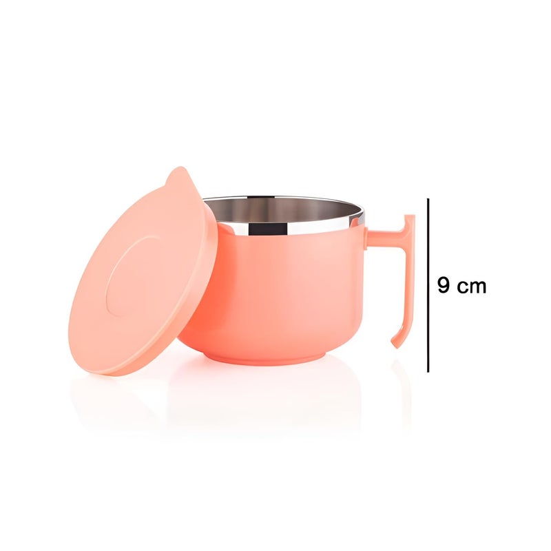 Oblivion Maggie Bowl with Lid and Handle, Multicolor Portable Mug Convenient for Soup, Fruits & Covered Noodle Dish, Travel-Friendly On-The-Go Use Microwave-Safe - Image 4