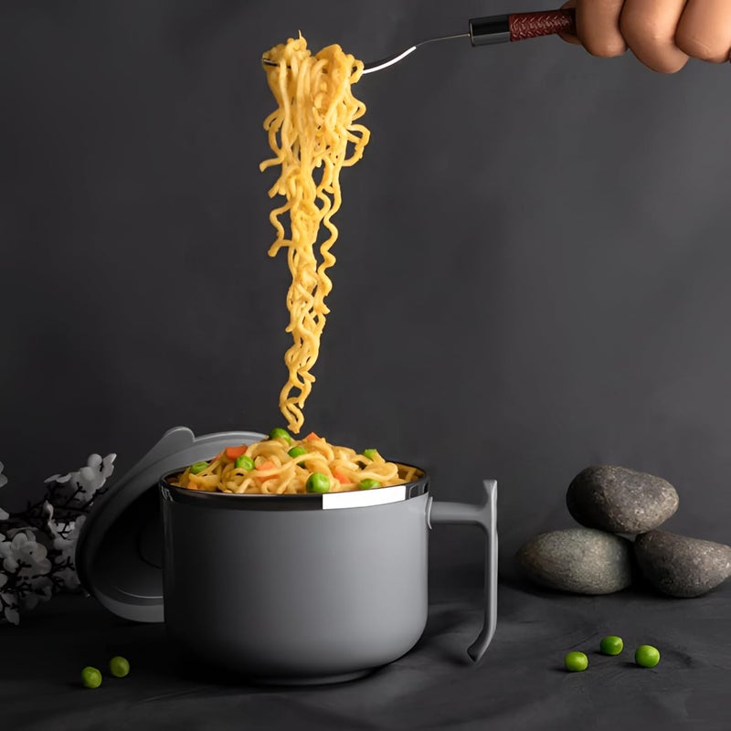 Oblivion Maggie Bowl with Lid and Handle, Multicolor Portable Mug Convenient for Soup, Fruits & Covered Noodle Dish, Travel-Friendly On-The-Go Use Microwave-Safe - Image 3