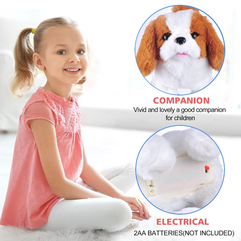 WorWoder Plush Saint Bernard Toy Puppy Electronic Interactive Pet Dog - Walking, Barking, Tail Wagging, Stretching Companion Animal for Kids (Saint Bernard) - Image 4