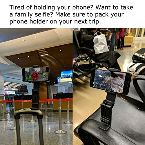 Perilogics Universal in Flight Airplane Phone Holder Mount. Hands Free Viewing with Multi-Directional Dual 360 Degree Rotation. Pocket Size Must Have Airplane Travel Essential Accessory for Flying - Image 5