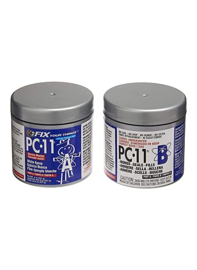 PC Products PC-11 Water-Resistant Two-Part Marine Grade Epoxy Paste White 8 oz 080115 / PC11-1/2#  - Image 2