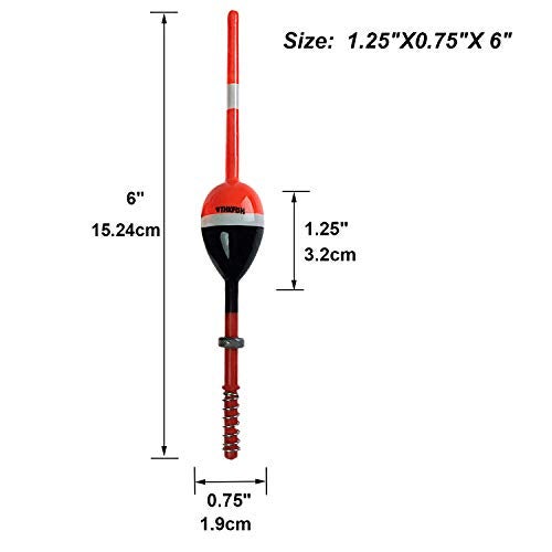 THKFISH Fishing Floats and Bobbers - Balsa Wood Spring Bobbers With Oval Slip for Crappie Panfish Walleyes - Fixed 1.25"X0.75"X6" 5pcs - Image 5