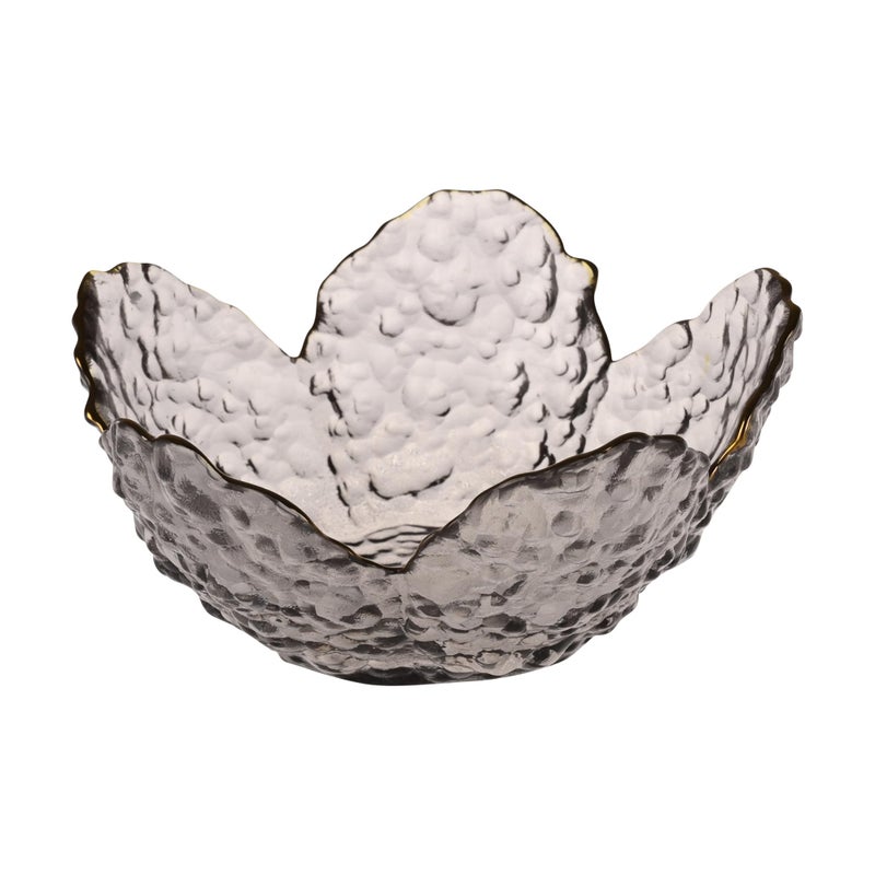 Kuber Industries Sakura Shaped Glass Bowl for Home Kitchen & Restaurants | Crockery Bowls for Snacks, Dry Fruits, Desserts, Ice Cream, Custard, Sheer Khurma & Fruit Salad | Grey - Image 2