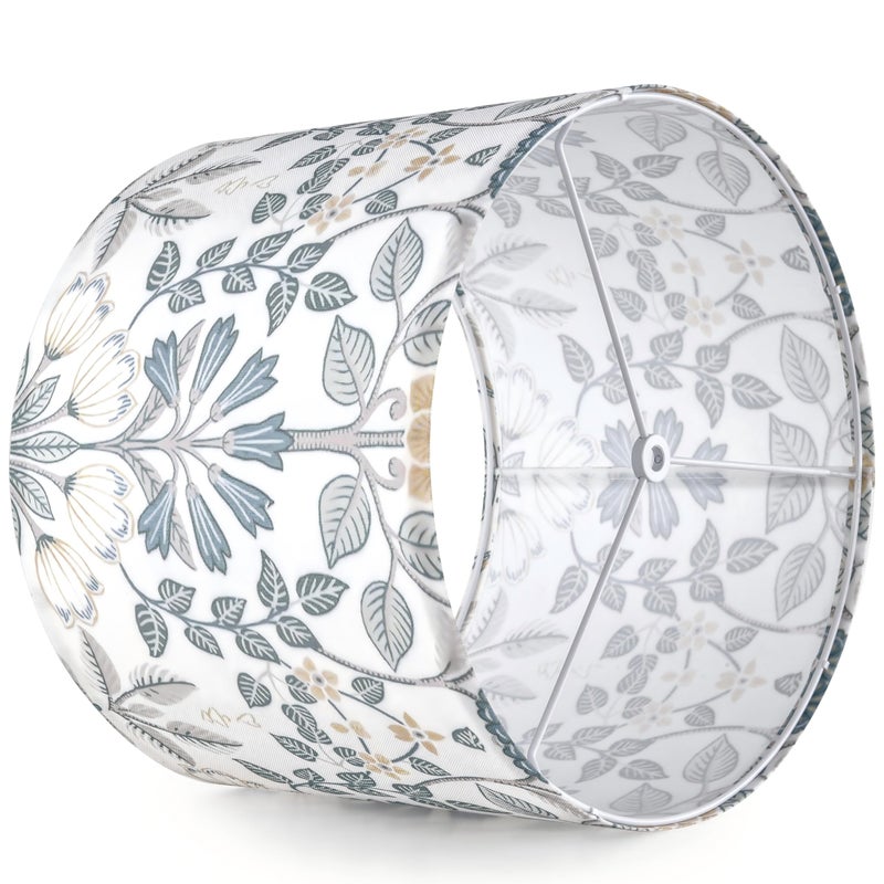 GO&SO GOSO 1pcs Medium Lampshade Polyester Fiber Printing Plants Drum Lamp Shade For TableLamp,Floor Lamps,Diy Pendant Light,Wall Hanging,Spider Fitter 13 "Top x 13" Bottom x 10 "Heigh,Assembly Required - Image 5