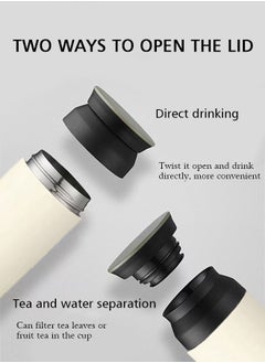 GIFT Travel Tumbler, 11.8 fl oz (350 ml),  Vacuum Double Layer Structure, Heat and Cold Retention, for Water, Coffee, & Tea, White  - Image 3