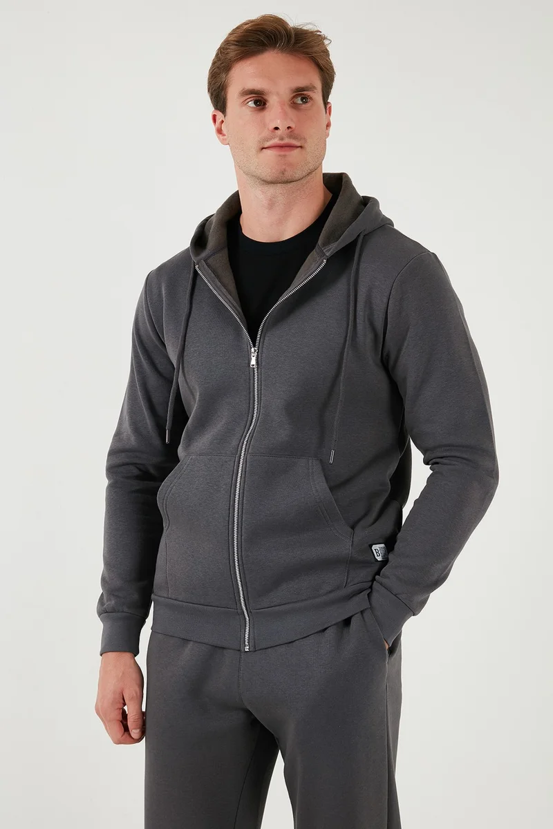 Buratti Slim Fit Hooded Zippered Soft Lined Winter Sweat Men's Sweat 5905340
