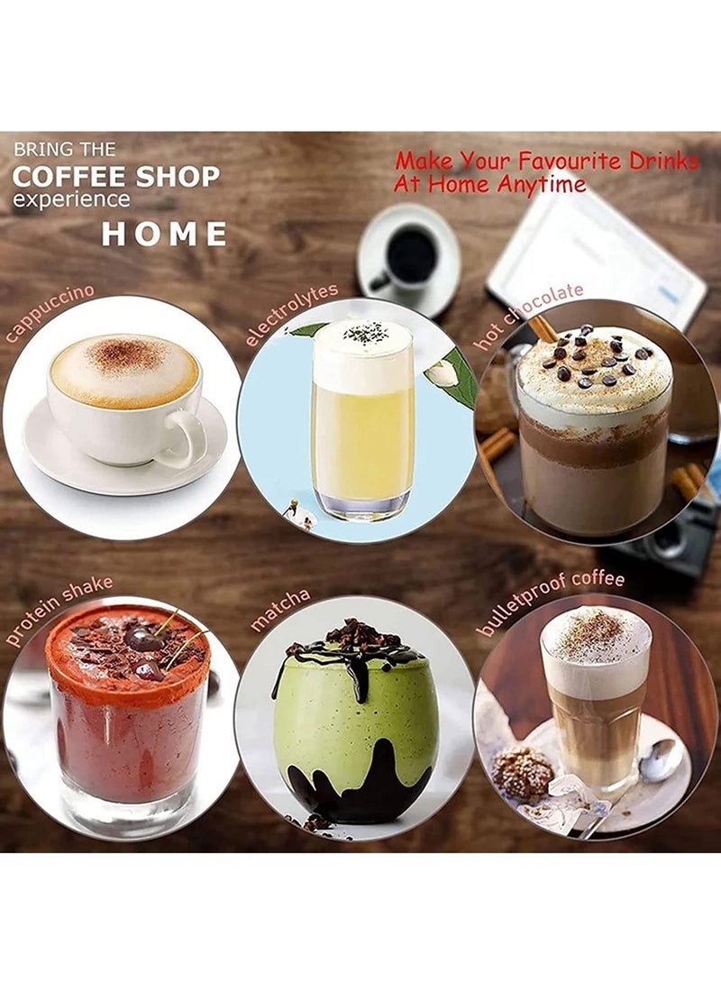 Electric Milk Frother, Handheld Electric Milk Frother Battery Operated, Stainless Steel Beverage Mixer, Mini Blender for Coffee, Smoothie, Latte, Matcha, Hot Chocolate