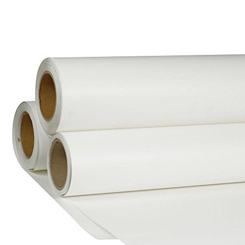 He 24" x 5 Yard HTV White Printable Heat Transfer Vinyl Roll Iron On Vinyl Film for T-Shirt Fabric Coats Cap Fabric Bags Pillowcase Leather Bag（Using ECO Solvent Ink） - Image 1