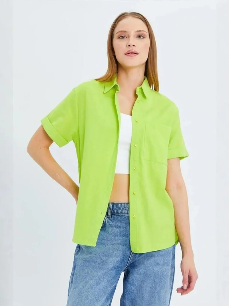 MixRay MIXRAY Short Sleeve Shirt with Pockets