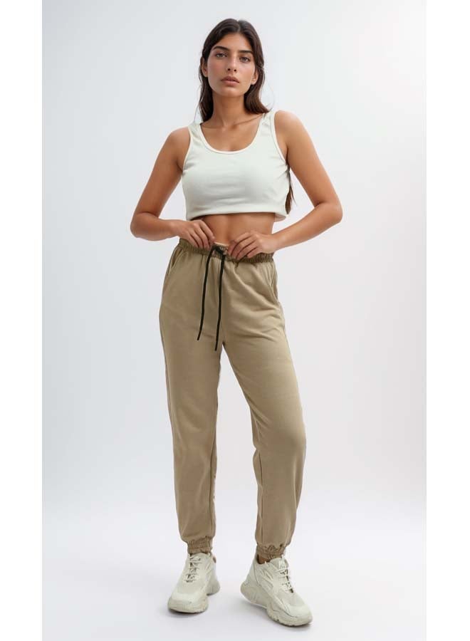 RAVIN Biege Comfy Cotton Jogger Pants - Image 5