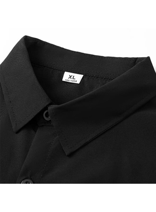 Playboy Men's Long Sleeve Shirt Spring Autumn Lapel Casual Loose Fit Gray 2XL - Image 3