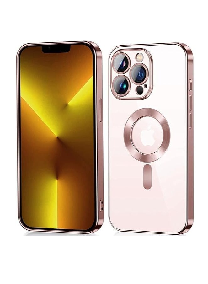 ten.tech Transparent Magnetic Protection Cover Compatible with MagSafe for iPhone 12 Pro Max Mobile Phone, Anti-Shock and Anti-Scratches, and Camera Lens Protector (Rose gold) by Tin Tech  - Image 2