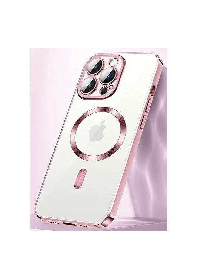 ten.tech Transparent Magnetic Protection Cover Compatible with MagSafe for iPhone 12 Pro Max Mobile Phone, Anti-Shock and Anti-Scratches, and Camera Lens Protector (Rose gold) by Tin Tech  - Image 4