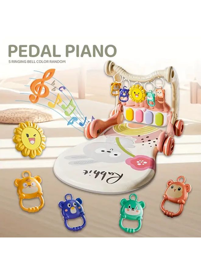 Green 2-in-1 Baby Activity Center Piano Gym With Bunny Walker - Image 3
