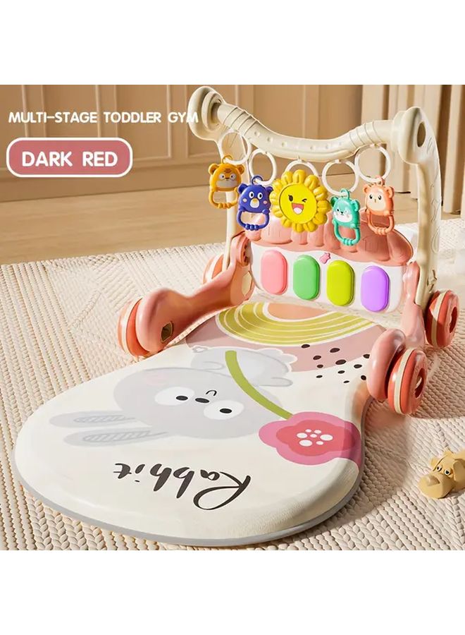 Green 2-in-1 Baby Activity Center Piano Gym With Bunny Walker - Image 2