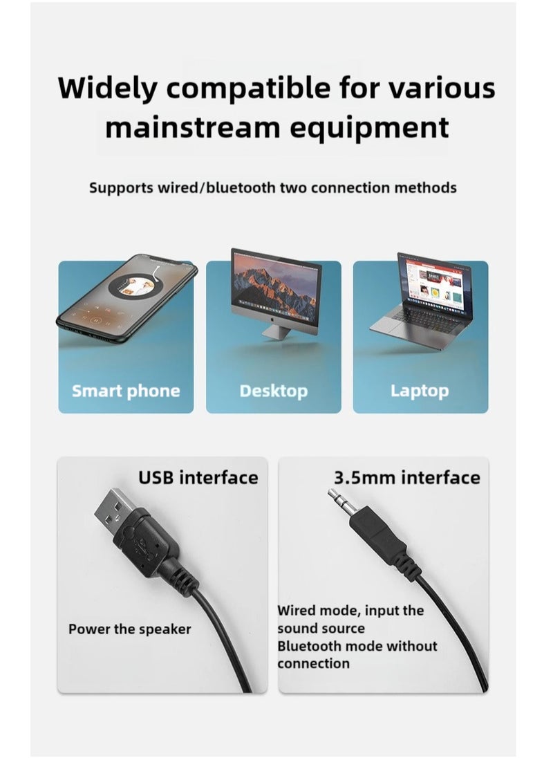 ZEPONOVA - Computer Speaker, Bluetooth speaker(new), support both Bluetooth connection and 3.5mm AUX input, USB powered soundbar with volume knob - Image 1