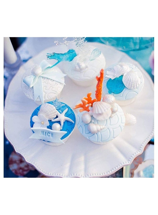6 Pcs Marine Theme Fondant Silicone Mold Seashell Sea Life Chocolate/Fondant/Candy Baking For Cake Decor DIY Handmade Tools for Mermaid Decoration  - Image 3