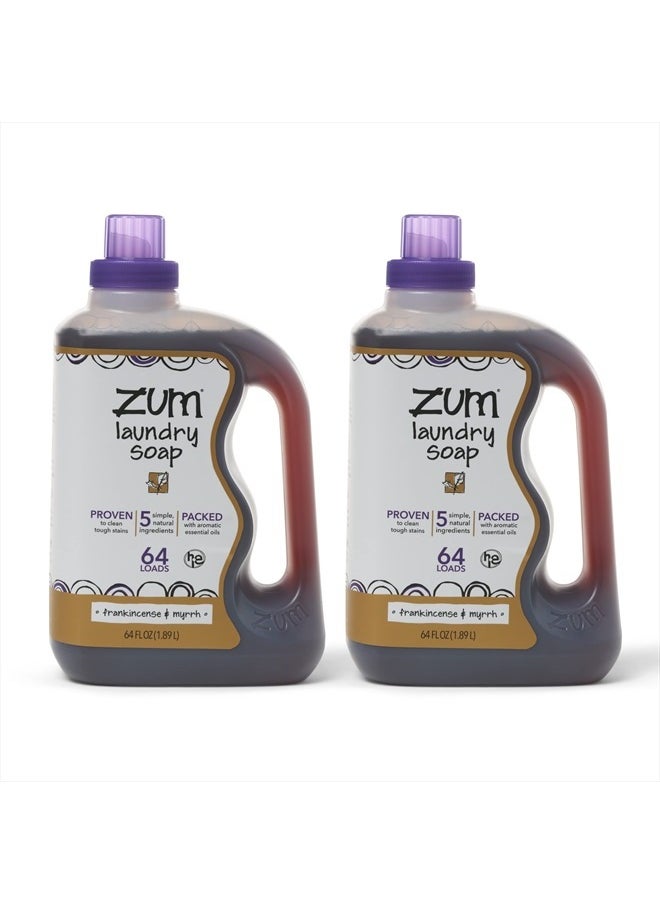 ZUM Laundry Soap by Indigo Wild - Frankincense & Myrrh - 64 fl oz (2 Pack)  - Image 1