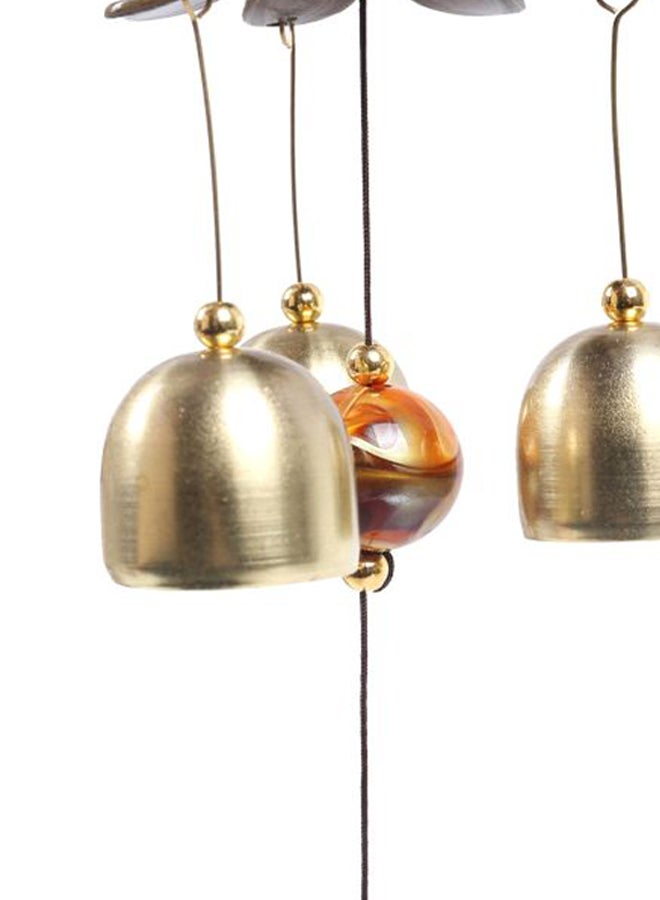 جرس رياح بتصميم صيني ذهبي/ أسود 11x5.5x7.5سم - Image 3