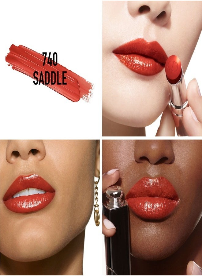 Dior Addict DIOR Addict Shine Lipstick - #740 Dior Saddle (3.2g) Hydrating Radiant Red Lip Color  - Image 2