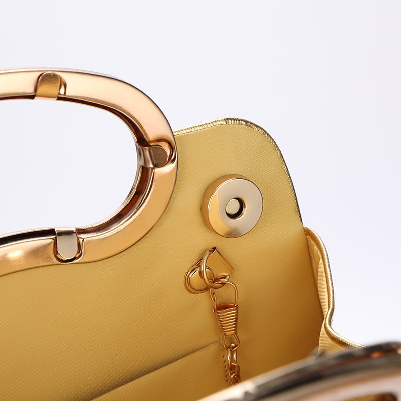 New Evening Bag Irregular Stripe Rhinestone Glitter Pu Leather Portable Women'S Gift Bag - Image 4