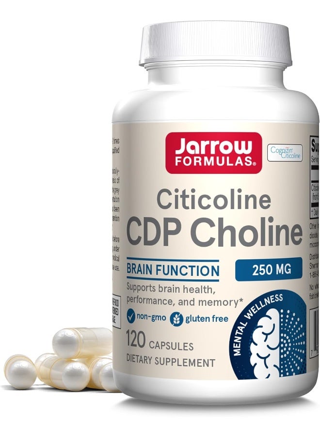 Jarrow Formulas Citicoline (CDP Choline) 250 mg - 120 Capsules - Supports Brain Health & Attention Performance - Image 1