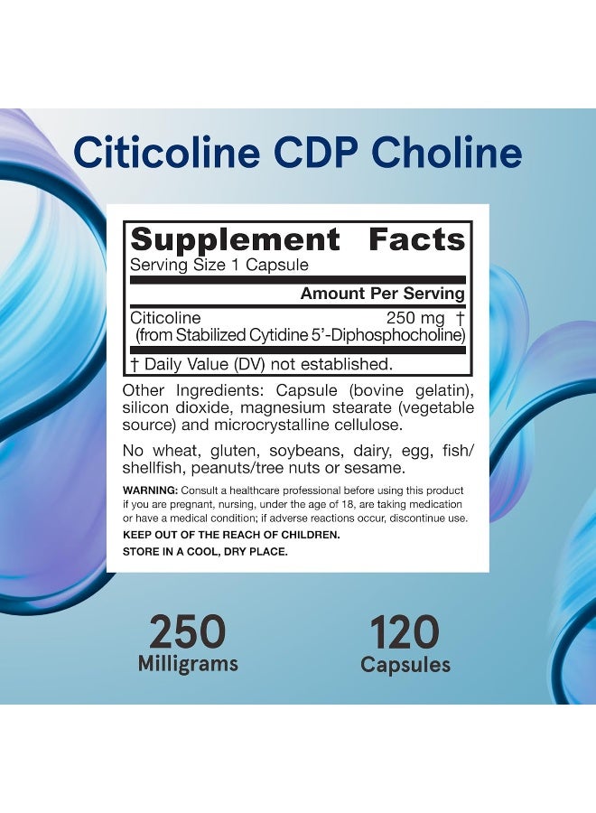 Jarrow Formulas Citicoline (CDP Choline) 250 mg - 120 Capsules - Supports Brain Health & Attention Performance - Image 5