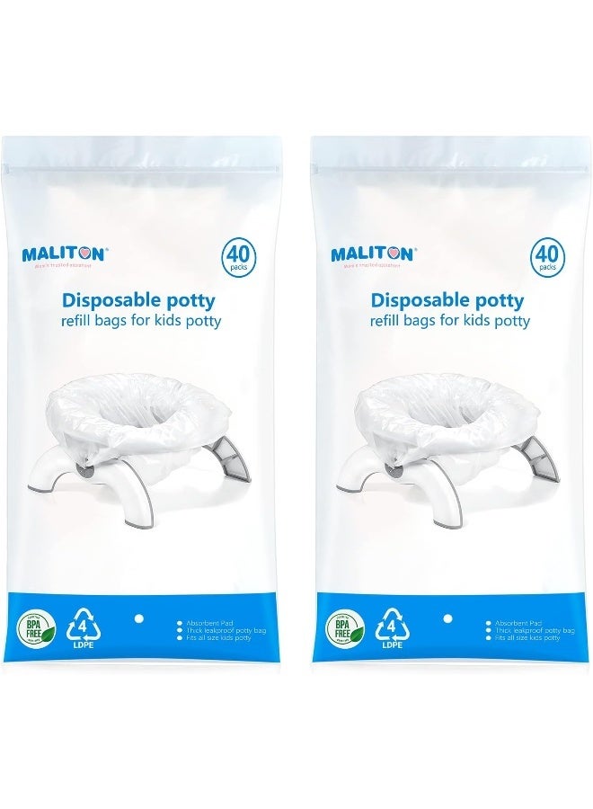 Maliton 80 Packs Disposable Potty Bags for Travel Potty - Image 1