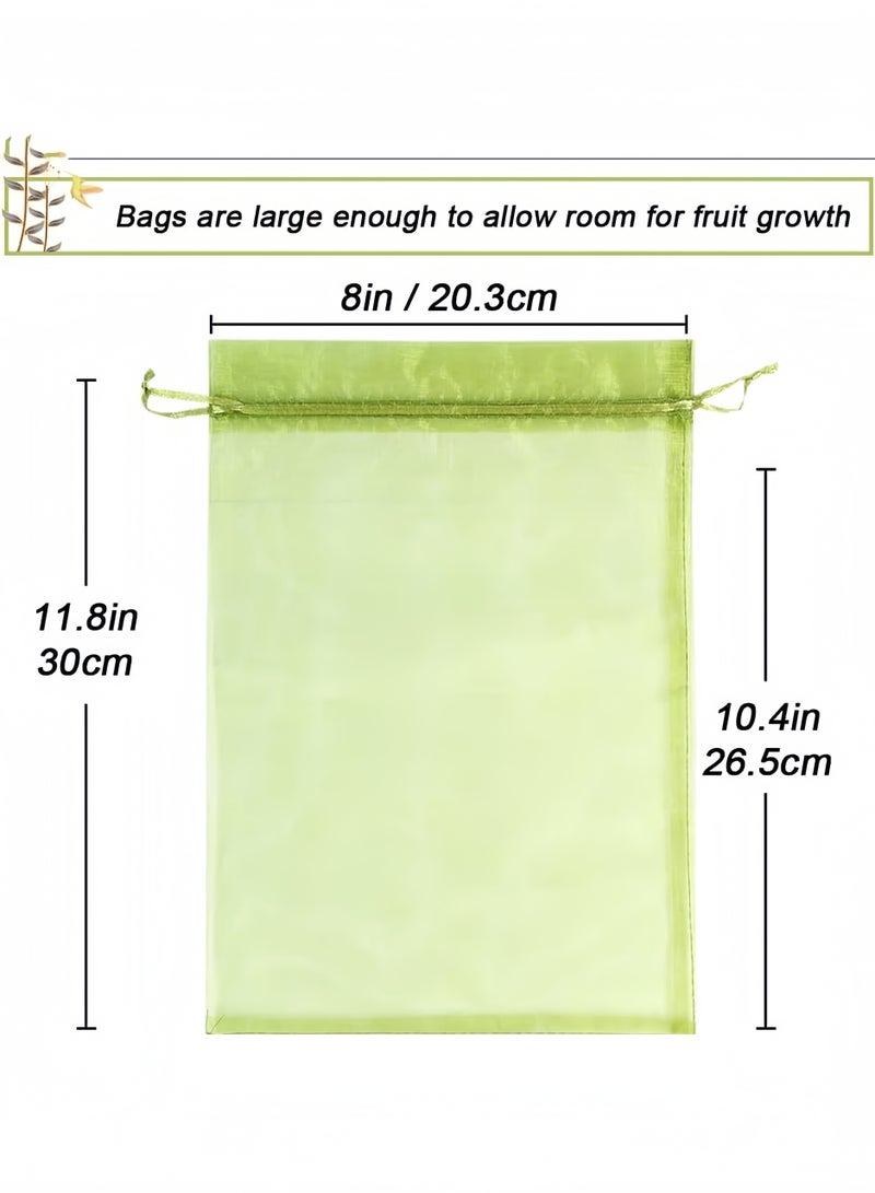 Generic 20 Pack Drawstring Protective Mesh Bags, Reusable Nylon Insect and Bird Proofing Yarn Bags for Vegetables, Fruits and Flowers, Fruit and Vegetable Storage Bags Gift Bags Dark Green  - Image 5