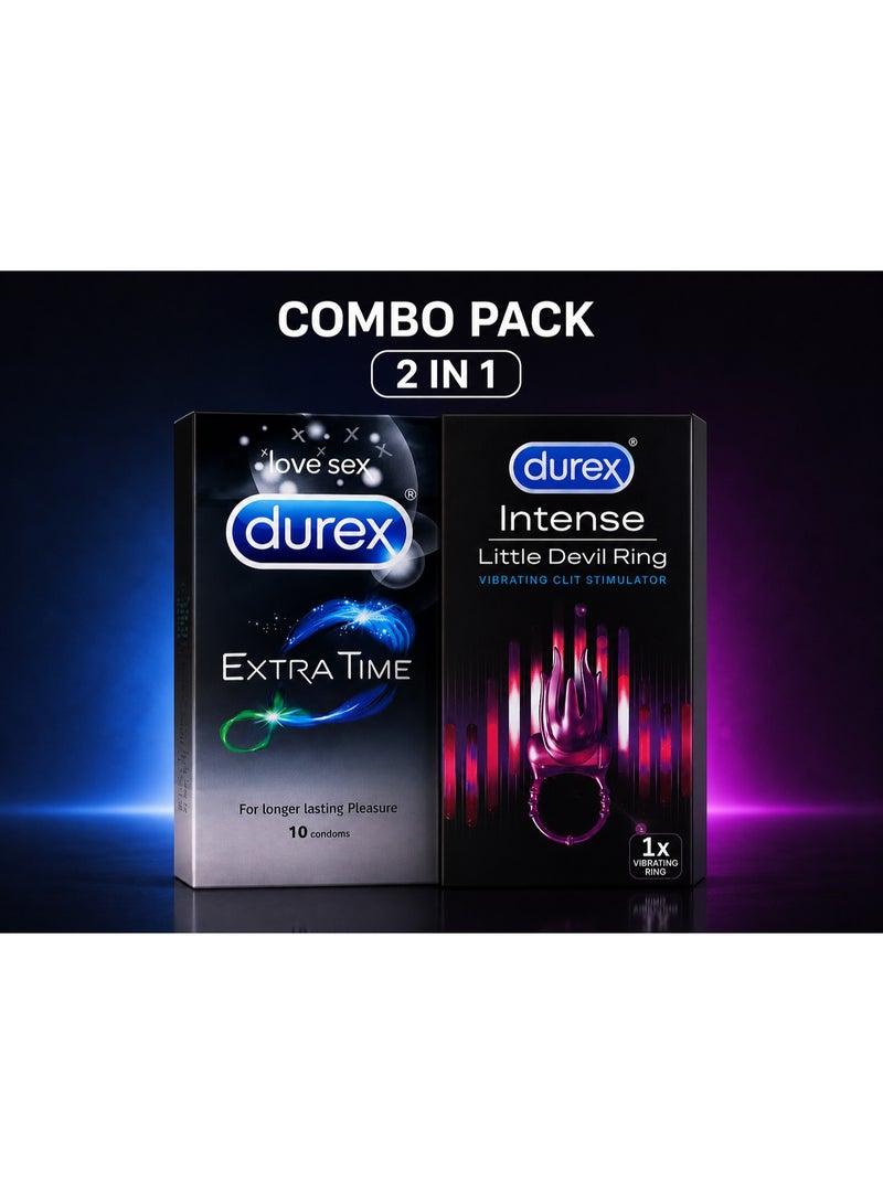 Durex Combo Pack 2 in 1  Extra Time Condom & Intense Little Devil - Image 1