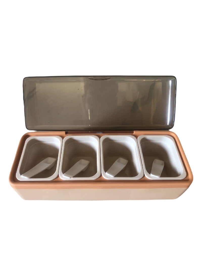 Rasdion Rasdion Unbreakable Plastic Spice Storage Containers For Kitchen Airtight Masala Box Masala Dabba Cereal Dry Fruits Spice Box with Spoon  - Image 2