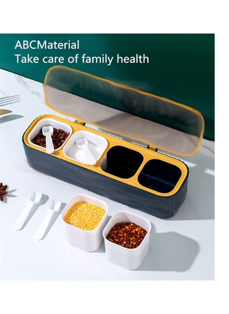Rasdion Rasdion Unbreakable Plastic Spice Storage Containers For Kitchen Airtight Masala Box Masala Dabba Cereal Dry Fruits Spice Box with Spoon  - Image 5