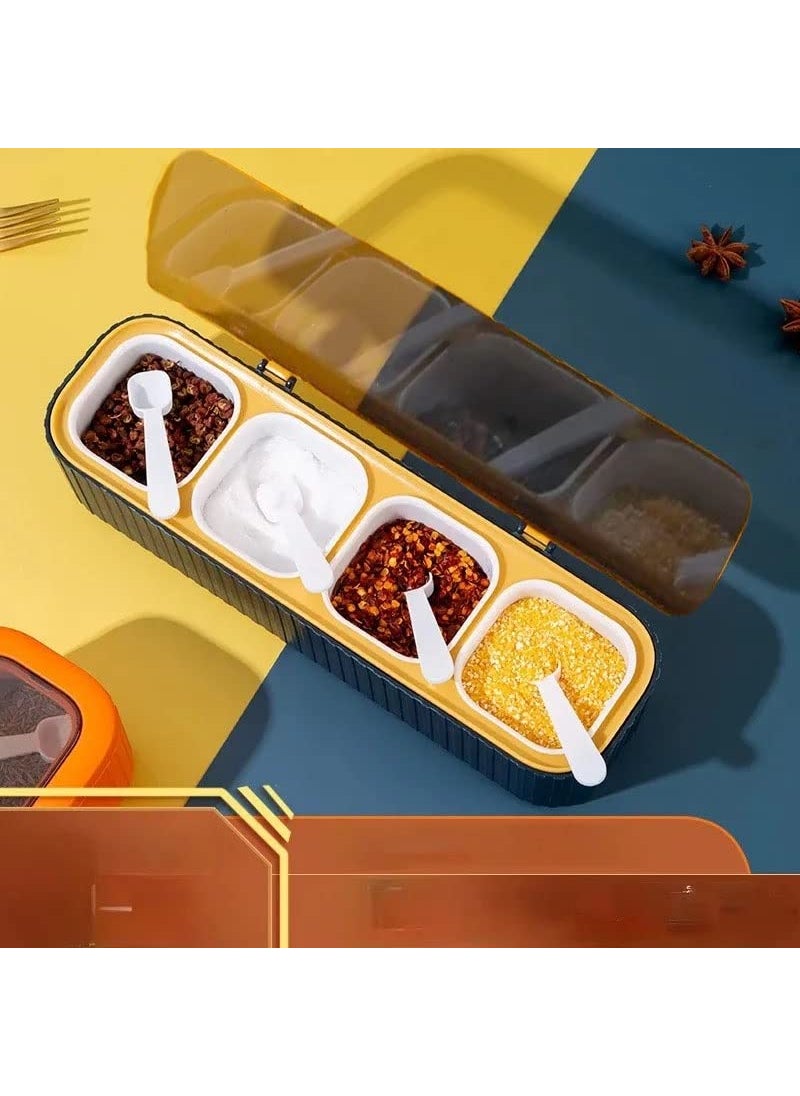 Rasdion Rasdion Unbreakable Plastic Spice Storage Containers For Kitchen Airtight Masala Box Masala Dabba Cereal Dry Fruits Spice Box with Spoon  - Image 4