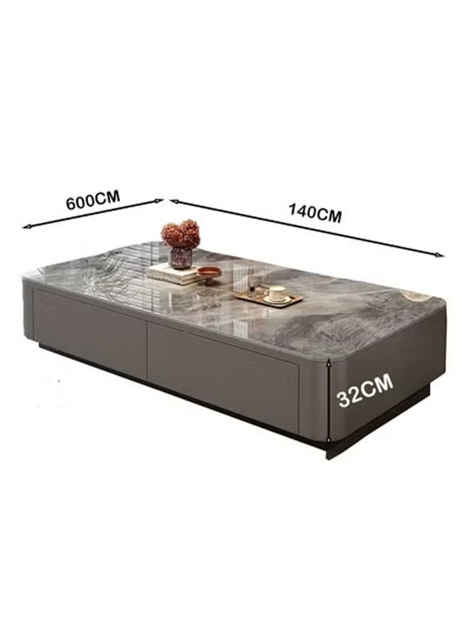 keke Coffee Table for Living Room Small Household Tea Table Modern light luxury Combination Simple 140*60cm  Grey Stone Board - Image 5