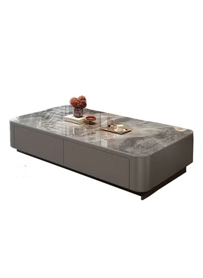 keke Coffee Table for Living Room Small Household Tea Table Modern light luxury Combination Simple 140*60cm  Grey Stone Board - Image 4